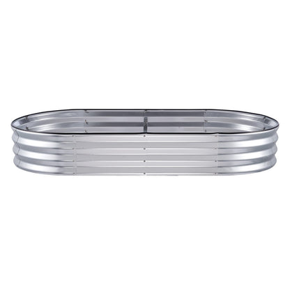Raised Garden Bed, 71.9 x 36.4 x 11 inch Galvanized Metal Planter Box, Outdoor Planting Boxes with Open Base, for Growing Flowers/Vegetables/Herbs in Backyard/Garden/Patio/Balcony, Silver