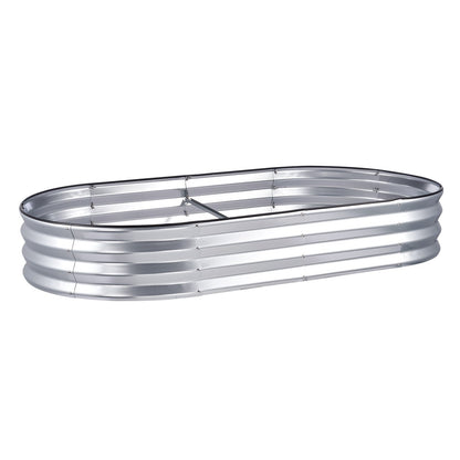 Raised Garden Bed, 71.9 x 36.4 x 11 inch Galvanized Metal Planter Box, Outdoor Planting Boxes with Open Base, for Growing Flowers/Vegetables/Herbs in Backyard/Garden/Patio/Balcony, Silver