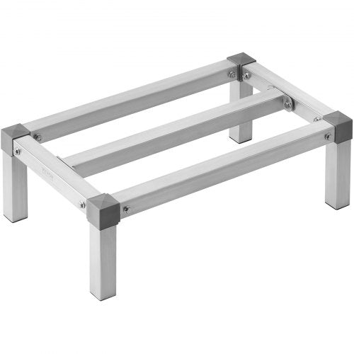 Aluminum Dunnage Rack, 24” x 14” Commercial Food Floor Rack, 8” Off the Floor, 1000 lbs Capacity Adjustable Aluminum Storage Rack, for Storage in Restaurants, Kitchens, Garages and Vehicles