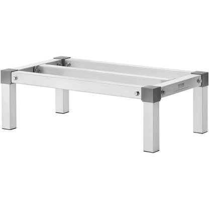 Aluminum Dunnage Rack, 24” x 14” Commercial Food Floor Rack, 8” Off the Floor, 1000 lbs Capacity Adjustable Aluminum Storage Rack, for Storage in Restaurants, Kitchens, Garages and Vehicles