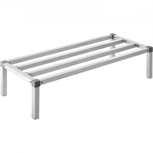 Aluminum Dunnage Rack, 48” x 20” Commercial Food Floor Rack, 12” Off the Floor, 1000 lbs Capacity All-Welded Aluminum Storage Rack, for Storage in Restaurants, Kitchens, Garages and Vehicles