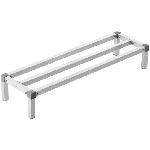 Aluminum Dunnage Rack, 48” x 14” Commercial Food Floor Rack, 8” Off the Floor, 1000 lbs Capacity All-Welded Aluminum Storage Rack, for Storage in Restaurants, Kitchens, Garages and Vehicles