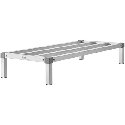 Aluminum Dunnage Rack, 48” x 20” Commercial Food Floor Rack, 8” Off the Floor, 1000 lbs Capacity All-Welded Aluminum Storage Rack, for Storage in Restaurants, Kitchens, Garages and Vehicles