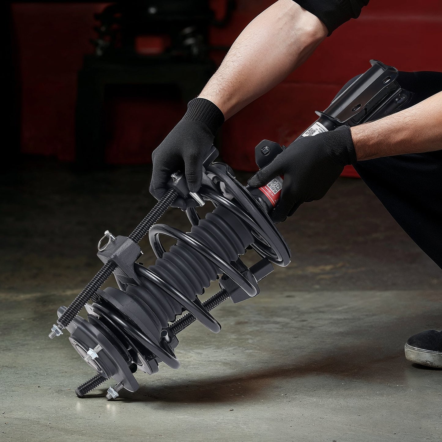 Strut Spring Compressor, 2 Pack, Heavy Duty Coil Spring Compressor Tool with 10.4 Inches(256 mm) Range, Compatible with 0.86 inches(22 mm) Hex Sockets, Fit for Car Truck Motorcycle, Black