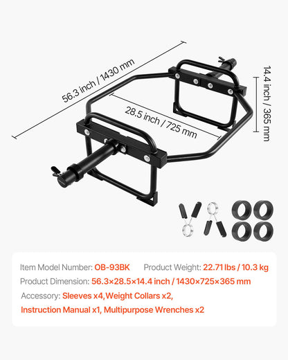 Trap Bar Hex Bar, 50mm Hex Barbell, 240 kg Capacity Shrug Bars, Weightlifting and Strength Training Equipment, Home Gym for Squats, Deadlifts, Shoulder Presses, Black