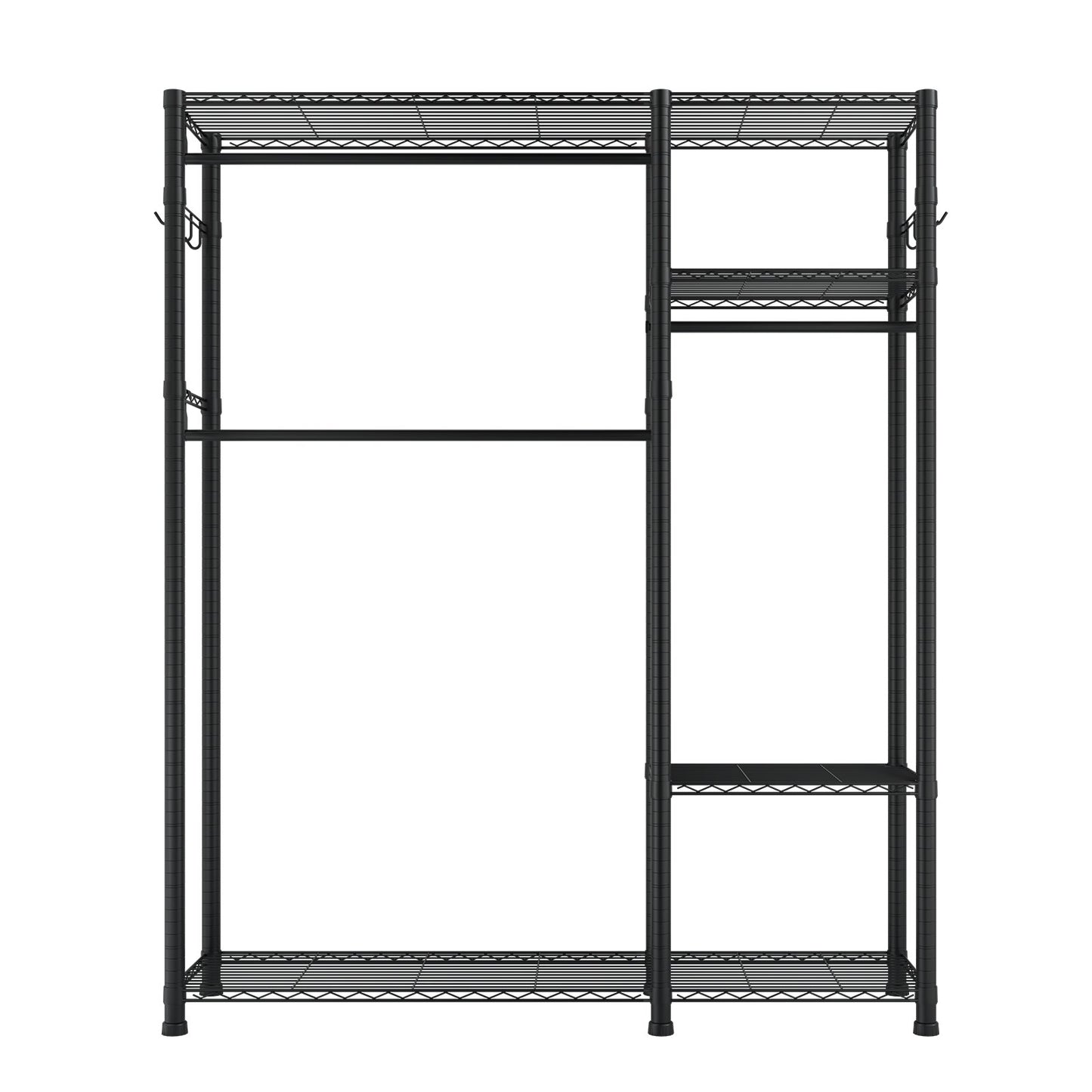 Clothing Garment Rack, Heavy Duty Clothes Rack, 6 Adjustable Tiers Clothes Racks with Steel Frame, 363 kg Load Capacity Closet Wardrobe with 3 Hanging Rods for Bedroom, Clothing Store, Hallway