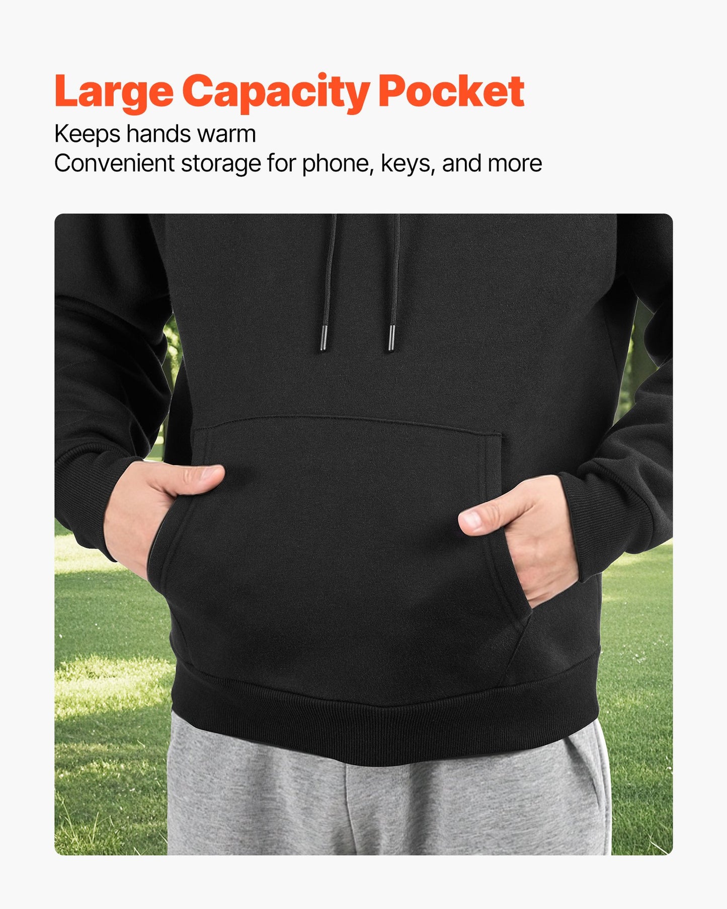 Women Pullover Hoodie, 3X-Large Size, Fleece Long Sleeve Comfy Casual Basic Pullover Hooded Sweatshirt, Warm & Skin-friendly, Practical & Trendy, Black Hoodie with Large Pocket for Fall & Winter