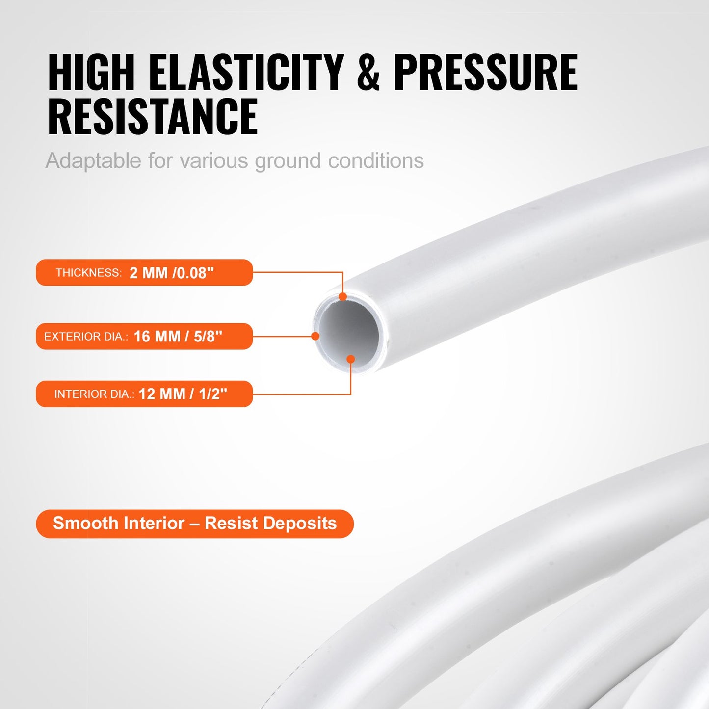 PEX-AL-PEX-Rohr, 200 m, 16 mm Durchmesser, Aluminium-Kunststoff-Verbundrohr, Sauerstoffsperre, PEX-Rohr für Fußbodenheizung, 2 mm Wandstärke, PEX-Rohr mit innerer Aluminiumschicht für Fußbodenheizung