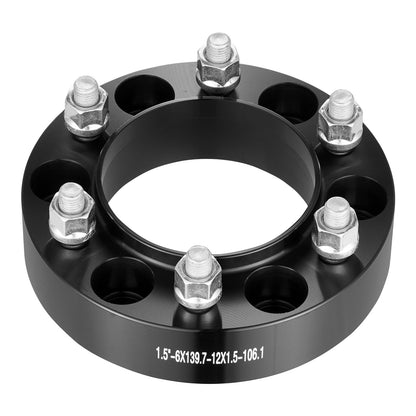 Wheel Spacers, 1.5" 6"x5.5" Wheel Adapters, 6 Lug Forged Spacer, 106.1 mm Bore Hubcentric M12 x1.5 Studs Spacers, Fit for 1996-2022 Toyota and Lexus, 4 PCS Black