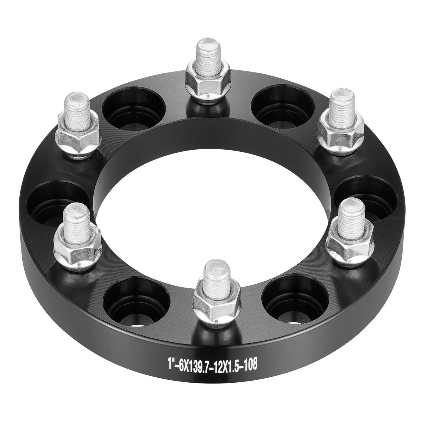 Wheel Spacers, 1" 6"x5.5" Wheel Adapters, 6 Lug Forged Spacer, 108 mm Bore Hubcentric M12 x1.5 Studs Spacers, Fit for 1979-2022 Toyota, Hummer, Lexus, Chevrolet, Honda, 4 PCS Black