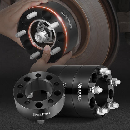 Wheel Spacers, 2" 5"x4.5" Wheel Adapters, 5 Lug Forged Spacer, 82.5 mm Bore Hubcentric 1/2"-20 Studs Spacers, Fit for 1984-2018 Jeep and Ford, 4 PCS Black
