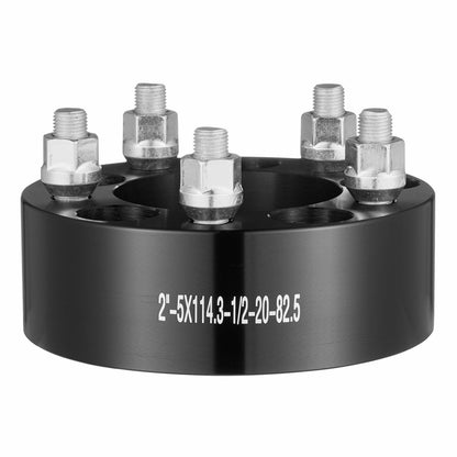 Wheel Spacers, 2" 5"x4.5" Wheel Adapters, 5 Lug Forged Spacer, 82.5 mm Bore Hubcentric 1/2"-20 Studs Spacers, Fit for 1984-2018 Jeep and Ford, 4 PCS Black