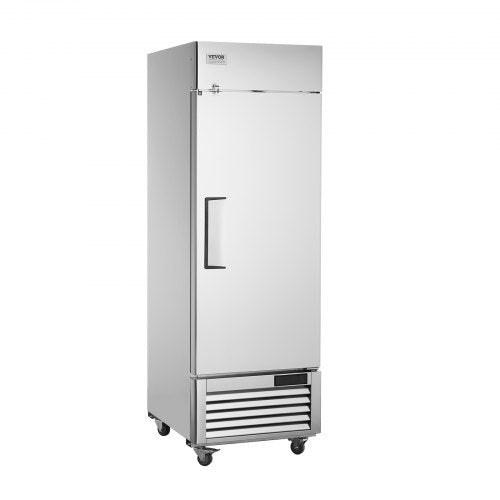 Commercial Freezer 20.12 Cu.ft, Reach In Upright Freezer Single Door, Auto-Defrost Stainless Steel Reach-in Freezer with 3 Adjustable Shelves, -13 to 5℉ Temp Control and 4 Wheels
