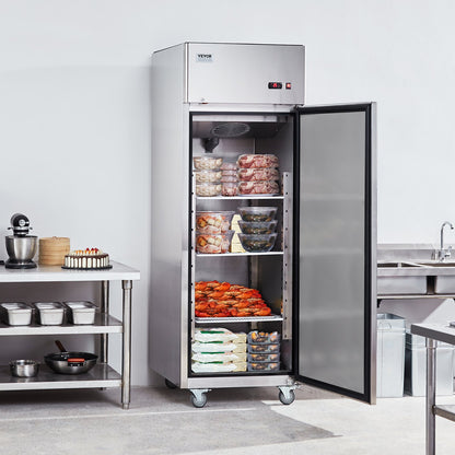 Kommerziell frittiert 20,12 Cu.ft, gefriergetrocknet und frisch frittiert, automatischer Frostschutz aus gefriergetrocknetem Stahl mit 3 Stunden, -13 bis 5℉ Temperaturkontrolle und 4 Stunden