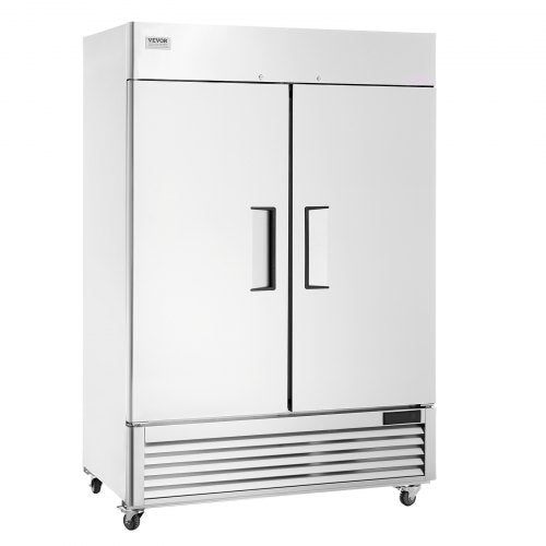 Commercial Freezer 38.83 Cu.ft, Reach In Upright Freezer 2 Doors, Auto-Defrost Stainless Steel Reach-in Freezer with 6 Adjustable Shelves, -13 to 5℉ Temp Control and 4 Wheels