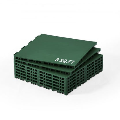 Dryland Tiles for Hockey Floor Mat, 12 x 12 in 8 Pcs Interlocking Versatile Training Surface, Dance Floor Tiles, Hockey Training Equipment Board for Shooting (Green, 8 sq. ft/Box)