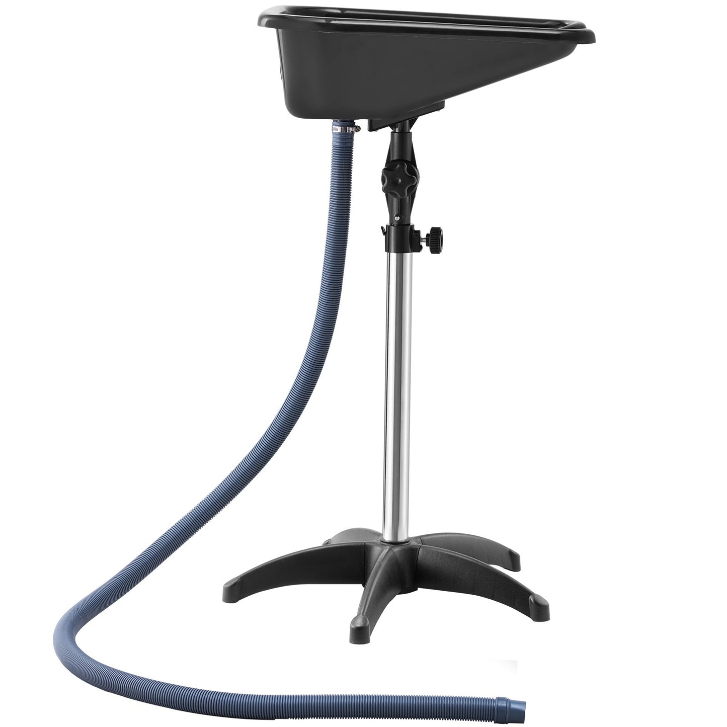 Portable Shampoo Bowl, Shampoo Sink with Adjustable Height & Angle, Salon Hair Wash Sink with Drain Hose and Star-Shaped Support Base for Barbershop Beauty Spa Center Home Use