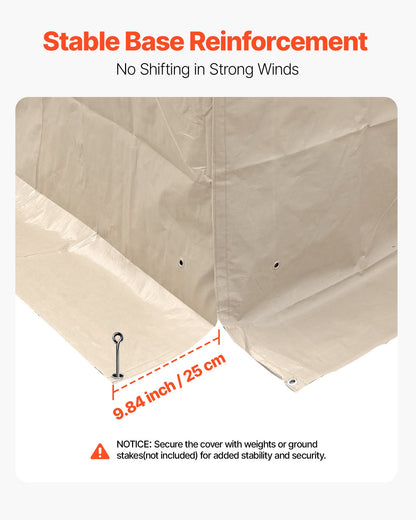 Winter Gazebo Cover Fits 3.08 x 4.39 m Hardtop Gazebos, All-Weather Gazebo Cover with Sidewalls & Windows, High-Density PE Material, Enclosed Storage Shelter Covers, Gazebos not Included