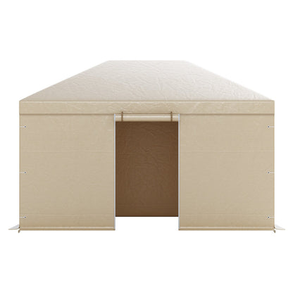 Winter Gazebo Cover Fits 3.08 x 4.39 m Hardtop Gazebos, All-Weather Gazebo Cover with Sidewalls & Windows, High-Density PE Material, Enclosed Storage Shelter Covers, Gazebos not Included