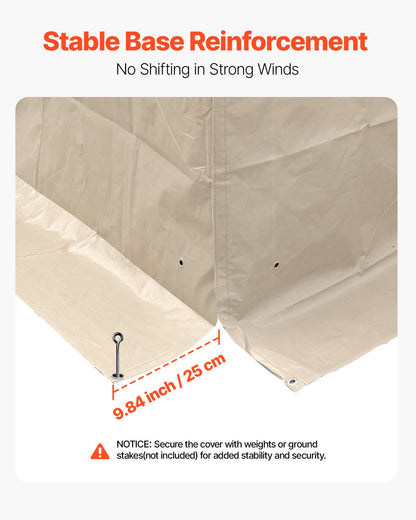 Winter Gazebo Cover Fits 3.68 x 4.9 m Hardtop Gazebos, All-Weather Gazebo Cover with Sidewalls & Windows, High-Density PE Material, Enclosed Storage Shelter Covers, Gazebos not Included