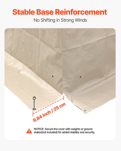 Winter Gazebo Cover Fits 3.05 x 3.65 m Hardtop Gazebos, All-Weather Double-Tiered Gazebo Cover with Sidewalls & Windows, High-Density PE Enclosed Storage Shelter Covers, Gazebos not Included