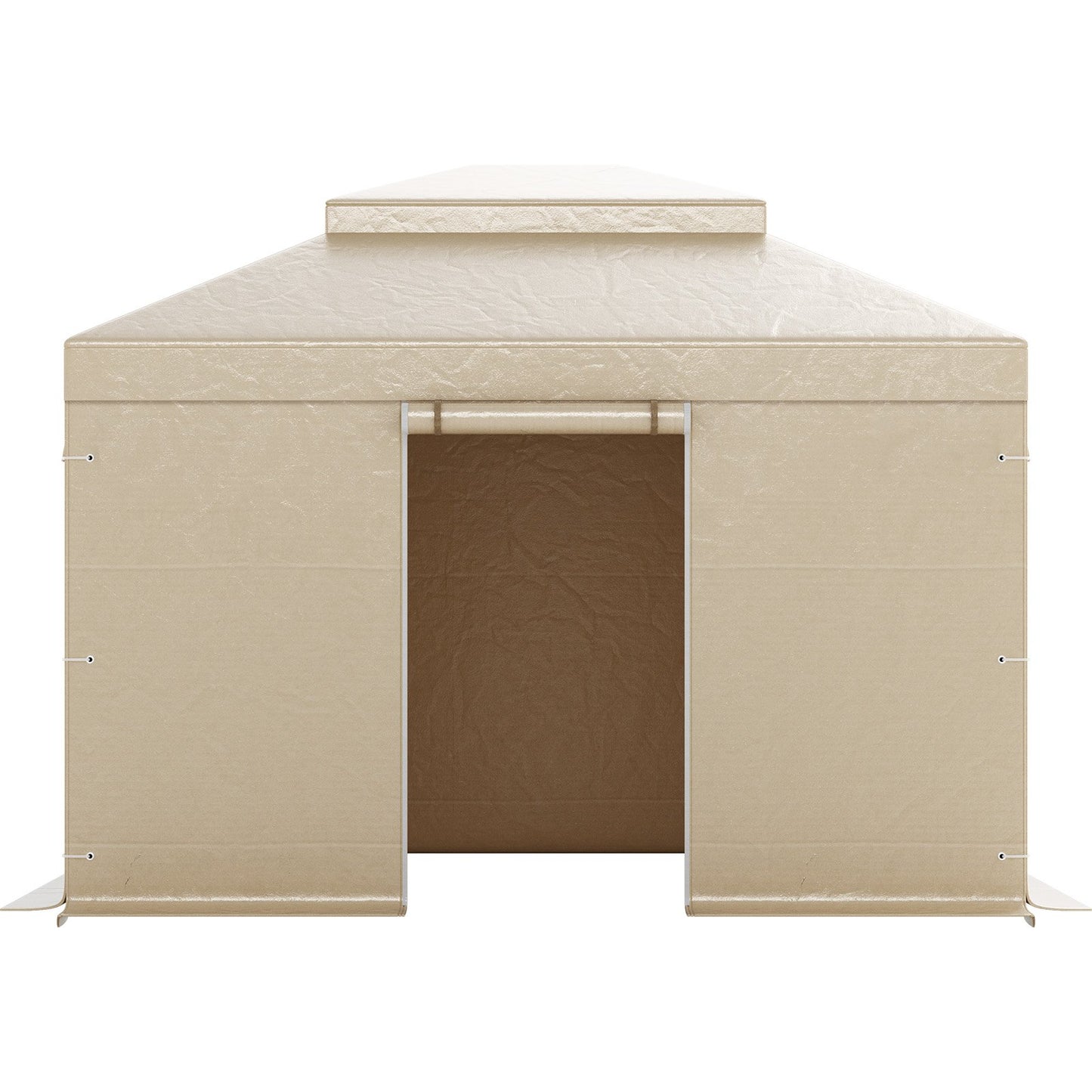 Winter Gazebo Cover Fits 3.05 x 3.65 m Hardtop Gazebos, All-Weather Double-Tiered Gazebo Cover with Sidewalls & Windows, High-Density PE Enclosed Storage Shelter Covers, Gazebos not Included