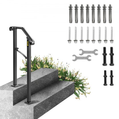 Handrails for Outdoor Steps, Fit 1 or 2 Steps Outdoor Stair Railing, Arch#1 Wrought Iron Handrail, Flexible Porch Railing, Black Transitional Handrails for Concrete Steps or Wooden Stairs
Visit the Happybuy Store