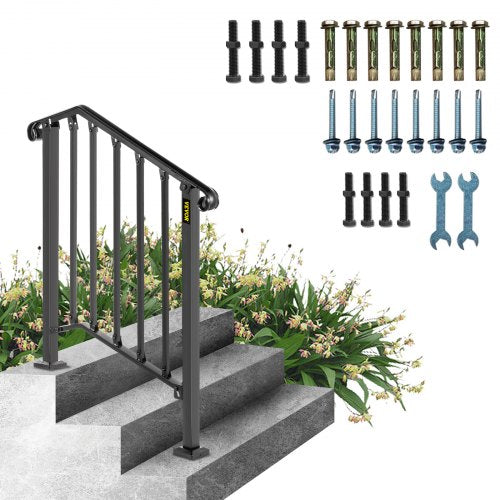 Iron X Handrail Picket #2 Railing Rail Fits 2 Steps