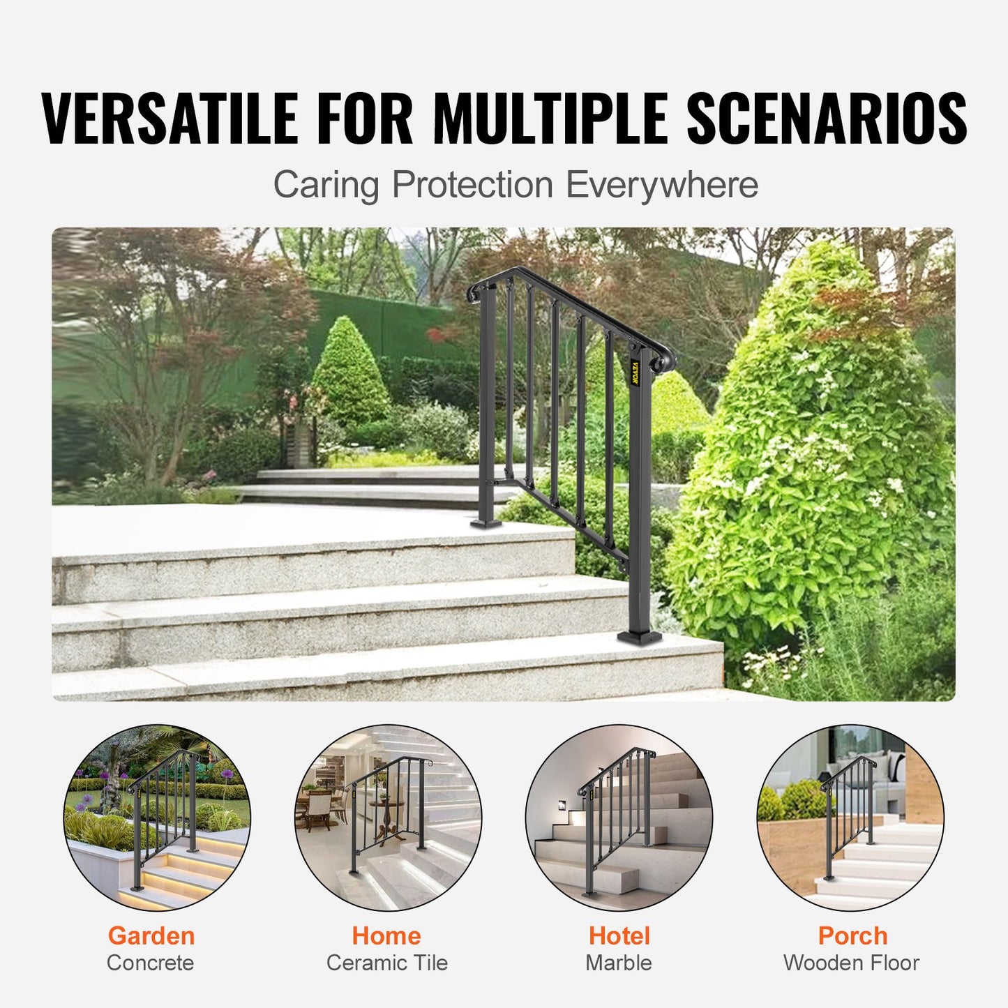 Iron X Handrail Picket #2 Railing Rail Fits 2 Steps