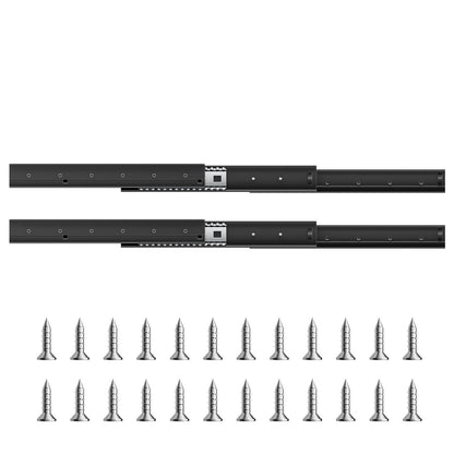 Undermount Drawer Slides, 16 inch, Full Extension Ball Bearing Under Stair Cabinet Rails, 260 LB Load Capacity Heavy Duty Bottom Stair Cabinet Glides Track Runners,for DIY Replacement, Black