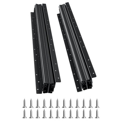 Undermount Drawer Slides, 24 inch, Full Extension Ball Bearing Under Stair Cabinet Rails, 260 LB Load Capacity Heavy Duty Bottom Stair Cabinet Glides Track Runners,for DIY Replacement, Black