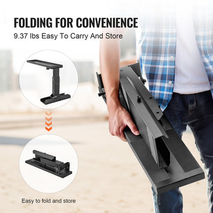 Ladder Levler, 23.4 L x 11.4-18 in H Support Surface, Steel Ladder Leveling Tool, Folding Pitch Hopper, Stair Ladder Stabilizer Easy to Use,Extension Ladder Accessories for Uneven Ground