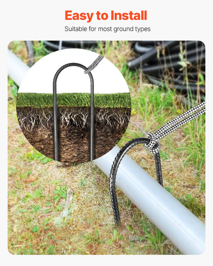 12-Zoll-8er-Packung Bewehrungsstäbe 304,8 x 82,04 mm Hochleistungs-U-förmige verzinkte Bodenanker