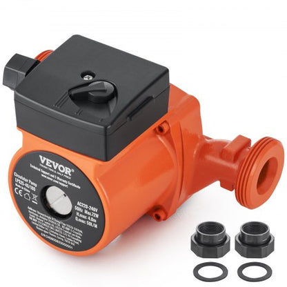 LPS25-4S-180 Hot Water Recirculating Pump, 220V, 72W 50LPM Hot Water Circulation Pump, 38 mm(1.5") Threaded NPT 3-Speed Circulator Pump, Quiet Operation Circulator Pump for Home Water Heater System