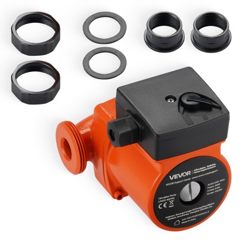 LPS25-6S/130 Cast Iron Circulator Pump, 1/8 HP, 220-240V 55 LPM Hot Water Recirculating Circulation Pump, Threaded Connection, 3-Speed Adjustment, Quiet Operation, for Home Heating System