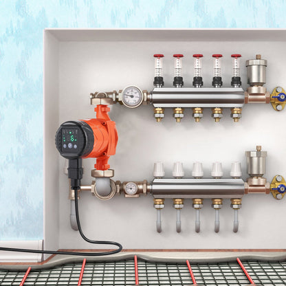 LPS25-6BP-180 Hot Water Recirculating Pump, 220V, 45W 60 L/min High Efficiency Circulator Pump, EMC Automatic Water Circulation Pump 38 mm(1.5") Threaded NPT Circulator Pump for Water Heater System