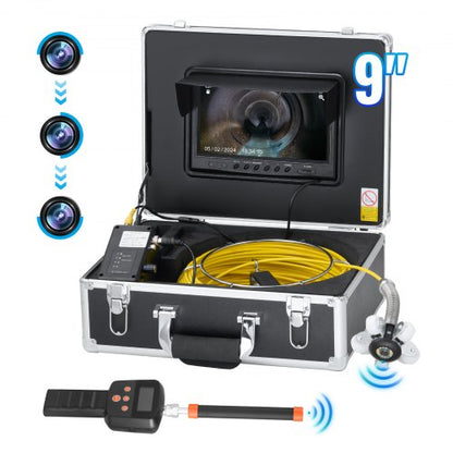 Sewer Camera 2987 cm Self-Leveling Duct Camera with 512Hz Locator 36X Zoom