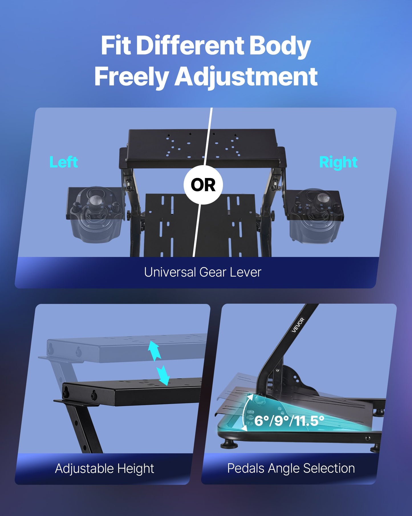 Racing Wheel Stand, Adjustable & Foldable Simulator Stand for Logitech G29 G27 G920 G923, Thrustmaster T300RS T300GT T248 TS-PC TSXW Gaming Cockpit,Pedals Simulator NOT Included