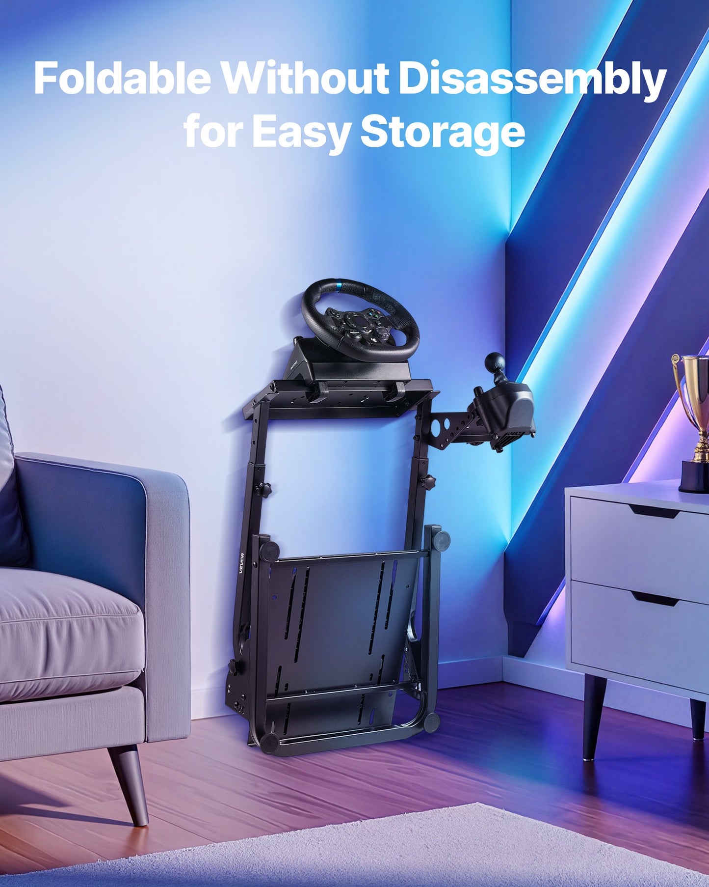 Racing Wheel Stand, Adjustable & Foldable Simulator Stand for Logitech G29 G27 G920 G923, Thrustmaster T300RS T300GT T248 TS-PC TSXW Gaming Cockpit,Pedals Simulator NOT Included