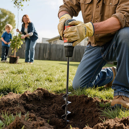 Auger Drill Bit for Planting, 40 x 420 mm Spiral Drill Bit, for 3/8" Hex Drive Drills, Heavy Duty Bulb Planter Tool, Hole Drilling Attachments for Garden Post Hole Digger Fence Digging