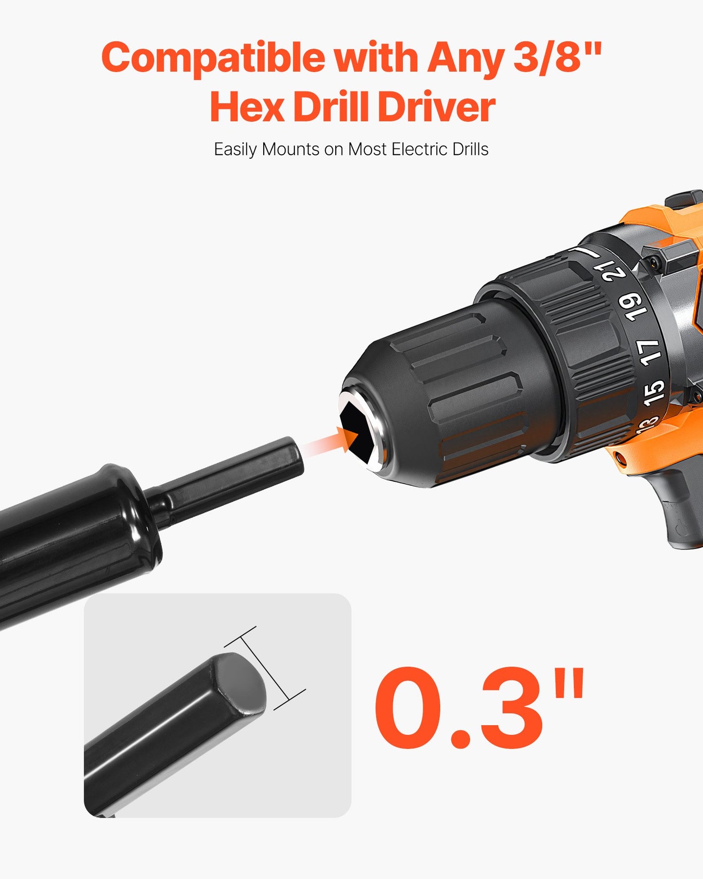 Auger Drill Bit for Planting, 80 x 300 mm Spiral Drill Bit, for 3/8" Hex Drive Drills, Heavy Duty Bulb Planter Tool, Hole Drilling Attachments for Garden Post Hole Digger Fence Digging