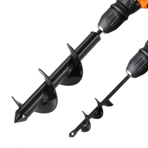 Auger Drill Bit for Planting Set of 2, 40 x 220 mm & 80 x 300 mm, Spiral Drill Bit for 3/8" Hex Drive Drills, Heavy Duty Bulb Planter Tool, Hole Drilling Attachments for Digger
