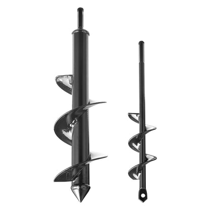 Auger Drill Bit for Planting Set of 2, 40 x 220 mm & 80 x 300 mm, Spiral Drill Bit for 3/8" Hex Drive Drills, Heavy Duty Bulb Planter Tool, Hole Drilling Attachments for Digger