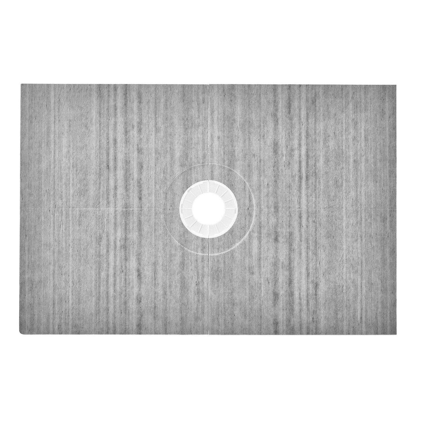 Duschwannen-Set (1219 x 1828 mm) mit 160-mm-Mittelablauf, leichtes EPS-Duschinstallationsset mit 2 wasserdichten Tüchern, Duschwannen-Gefällestangen für Badezimmer