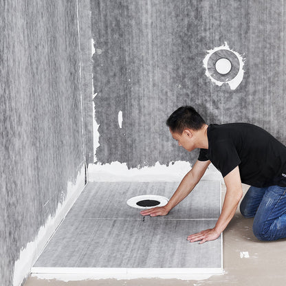 Shower Curb Kit, 1524x965mm Shower Pan Kit with 160mm Offset Drain, Lightweight EPS Shower Installation Kits with 2 Waterproof Cloths, Shower Pan Slope Sticks Fit for Bathroom