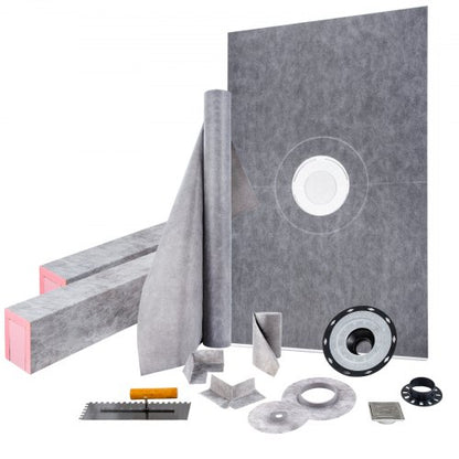 Waterproofing Shower Kit Shower Kit Tray 48''x72'' w/ Central Drain ABS