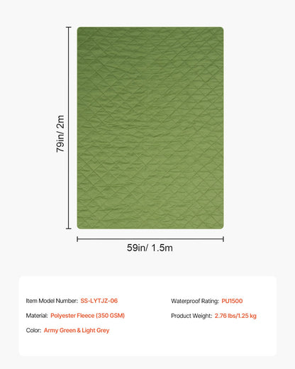 Camping Blanket 2,08 m x 1,4 m(82" x 55") Warm Stadium Blanket 330GSM Outdoor Travel