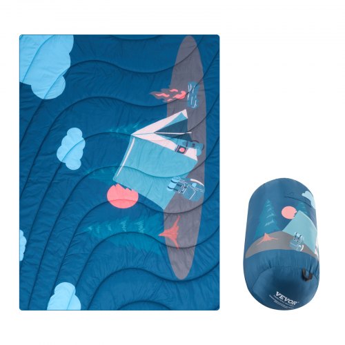Camping Blanket 1.9 x 1.32 m (75" x 52") Wearable Warm Stadium Blanket Outdoor Printed