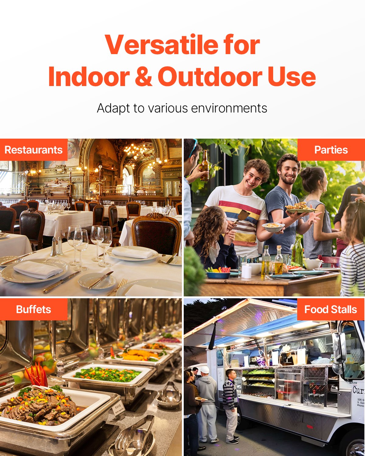 Countertop Food Serving Display Container, 1 x 1 Pan Stainless Steel Food Serving Tray, Buffet Condiment Dispenser Display Rack with Clear Arc Lid & 3 Ice Trays, for Restaurant, Hotel, Party