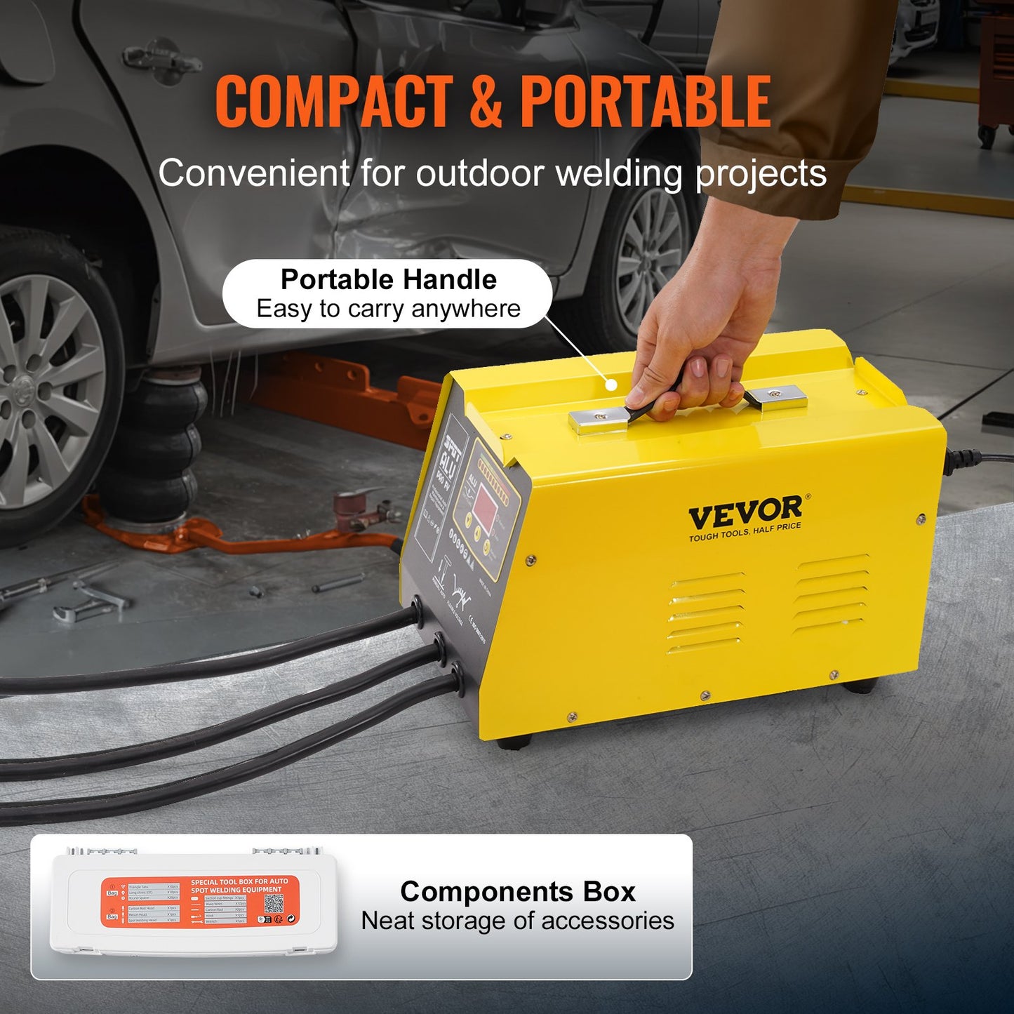 Spot Welder Dent Puller, 300W Stud Welder Dent Repair Kit with Heat Gun, Auto/Manual Welding Mode, Auto Body Spot Welding Dent Repair Machine for Aluminum Car Body Panels Repair